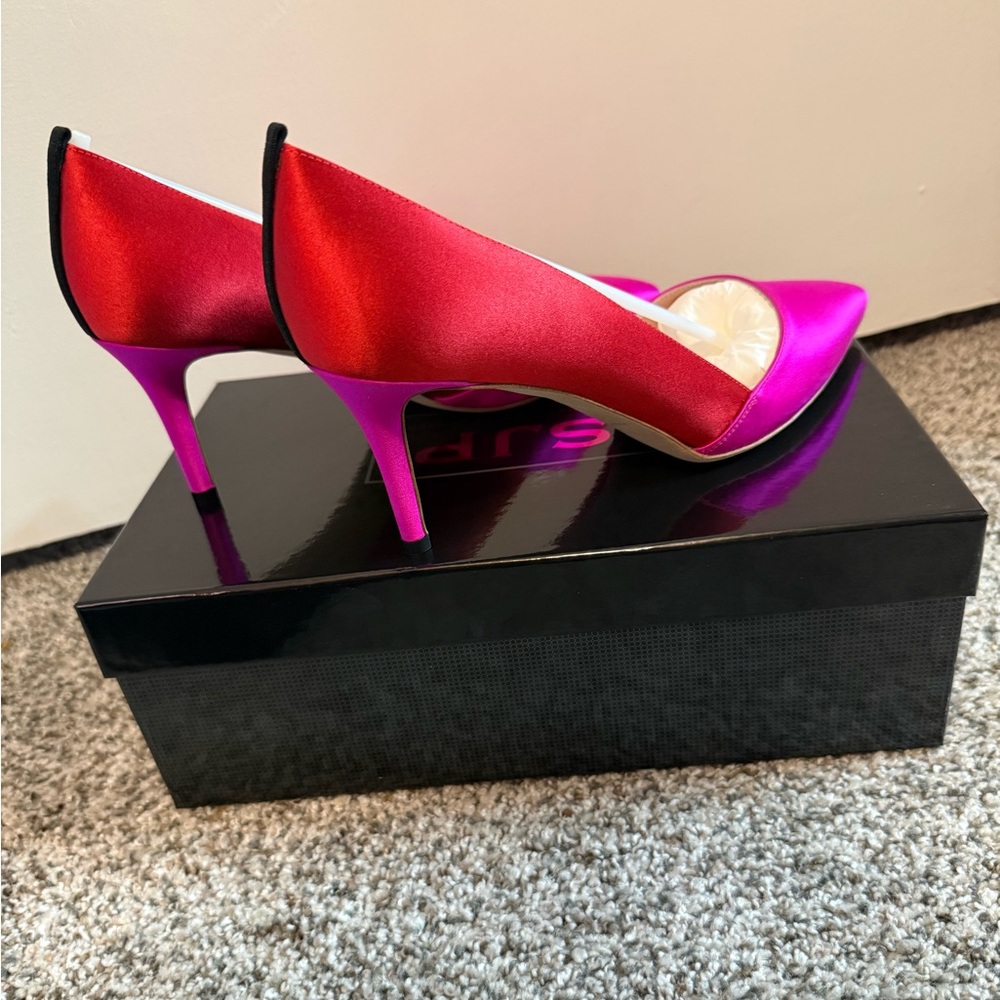 SJP by Sarah Jessica Parker red and pink heels - Picture 2 of 8
